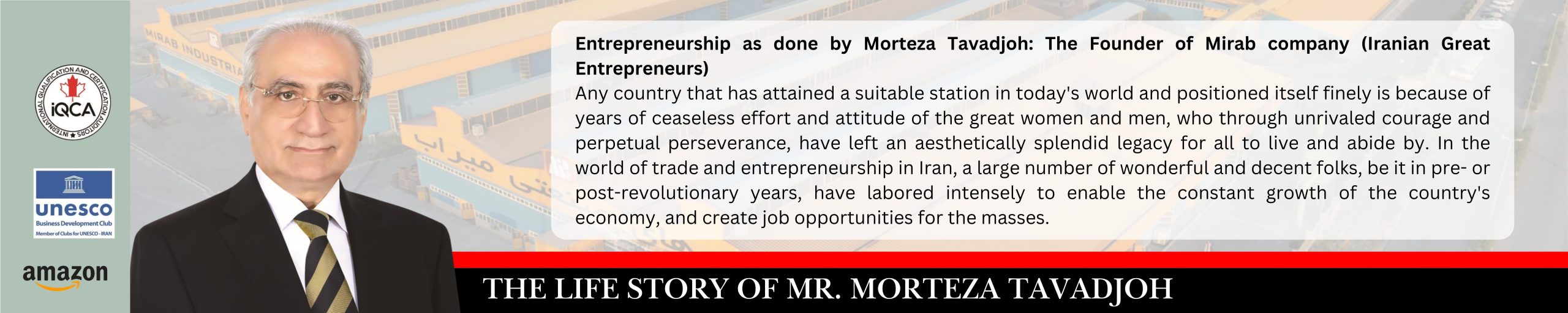 Entrepreneurship as done by Morteza Tavadjoh: The Founder of Mirab company (Iranian Great Entrepreneurs)